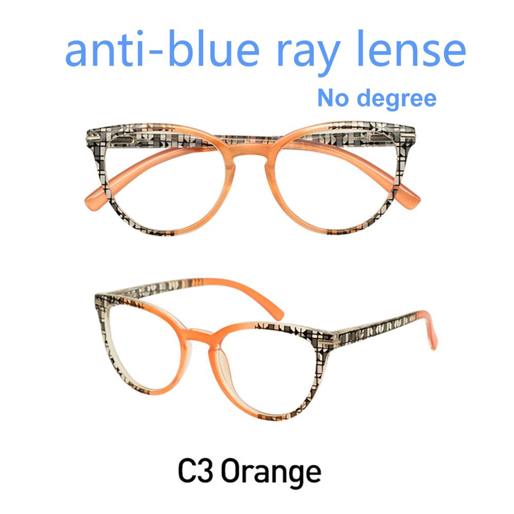 OCCI CHIARI, gafas de luz azul, Marcos cristal óptico gafas Vintage para mujer, gafas de ordenador transparentes, gafas graduadas para miopía, Marco óptico: C3A orange
