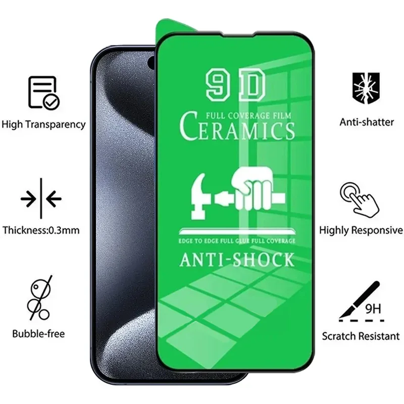 Film céramique souple HD, 5 pièces, pour iPhone 15 11 12 13 14 Pro Max 8 16 Plus, protecteur d'écran pour IPhone 13 Mini XS MAX X XR, pas du verre