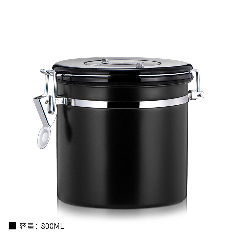 Roestvrijstalen koffiebonen verzegelde blikken met uitlaatklep roestvrijstalen verzegelde blikken theeblikken melkpoederblikken 800ml: 1