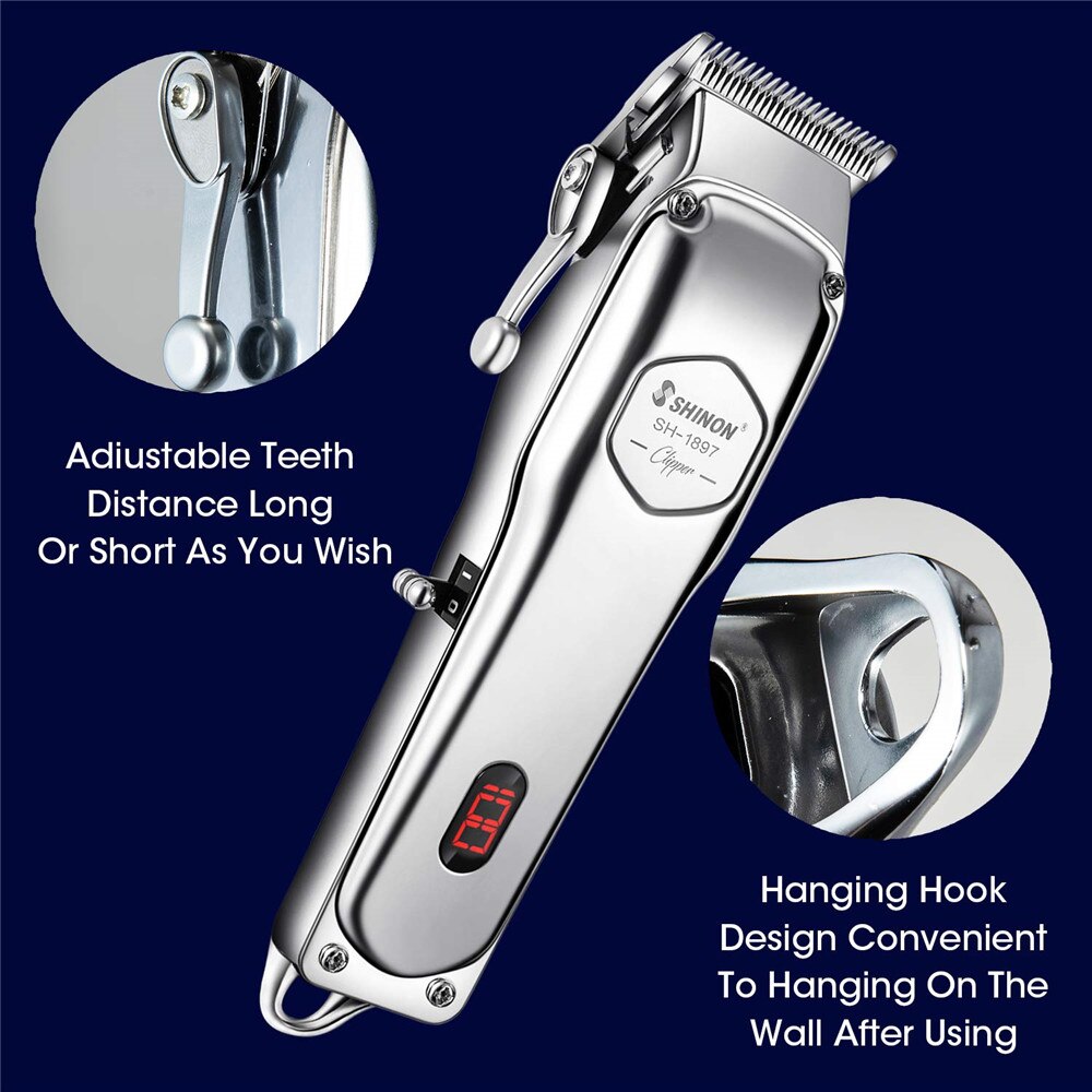 Barber Shop Hair Clipper All Metal Electric Hair Trimmer Men Beard Trimmer Haircut Machine Powerful Hair Cutting