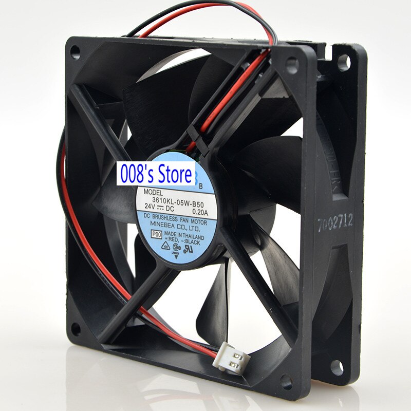 Cpu køler radiator ventilator til nmb 3610kl-05w-b50 2 ledninger 24v dc 0.20a 9.2cm 92*92*25mm 54.7 cfm 3200 rpm inverter drive pc