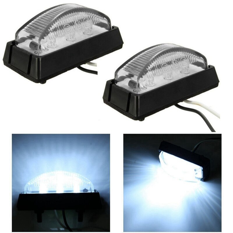 2 Pcs 6 LEDs 12/24 V Wit Front/Side Marker Licht Lamp Voor Truck