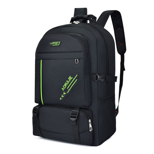 Waterproof Men's Backpack Oxford Cloth Material Expandable Large Capacity Multifunction Outdoor Mountaineering Student Bag: Green