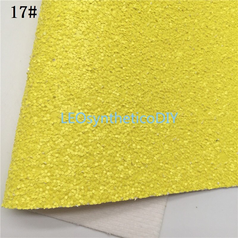 LEOsyntheticoDIY Neon Chunky Glitter Vinyl Fabric Sheet Felt Backing Synthetic Leather Faux Vinil DIY A4 SIZE R033A: 17