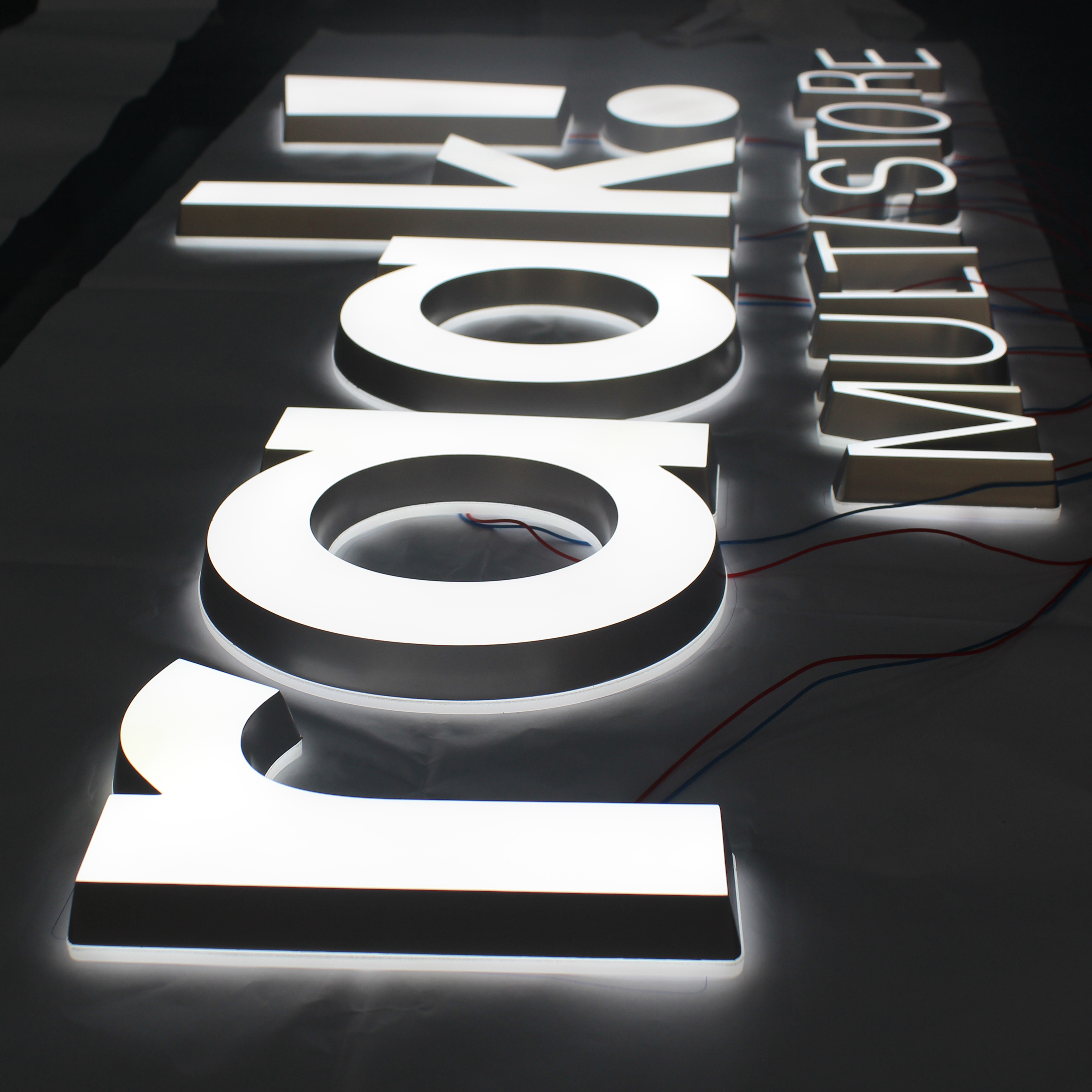 front and back lit 3D lighting signage bright waterproof acrylic sign letter for advertising