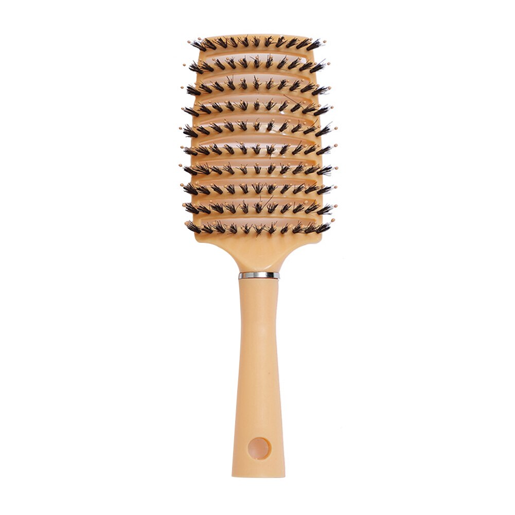 Cepillo de pelo de jabalí, peine de pelo curvado con ventilación, cepillo para desenredar el cabello grueso, masaje, cepillo de secado, peine de arbusto para el cabello: Bright orange