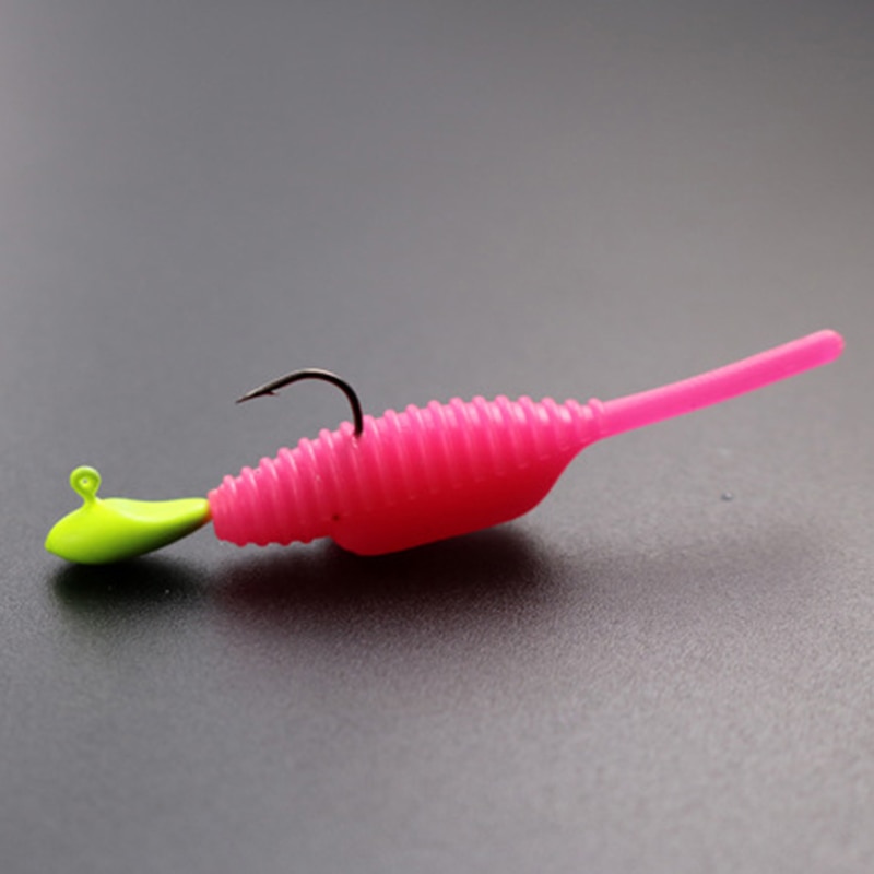 5 Pcs/Lot Mini tête de gabarit de plomb exposée 0.5g 0.7g 1.1g crochet barbelé leurre souple hameçon crochet de pêche sur glace hiver matériel de pêche