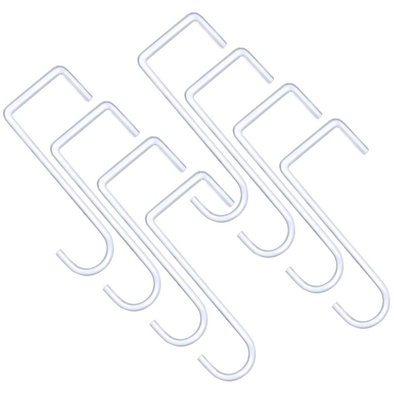 Patio White Powder Coated Steel Fence Hooks for Hanging Plants, Planters, Bird Feeders, Lights, 8 PCS: Default Title