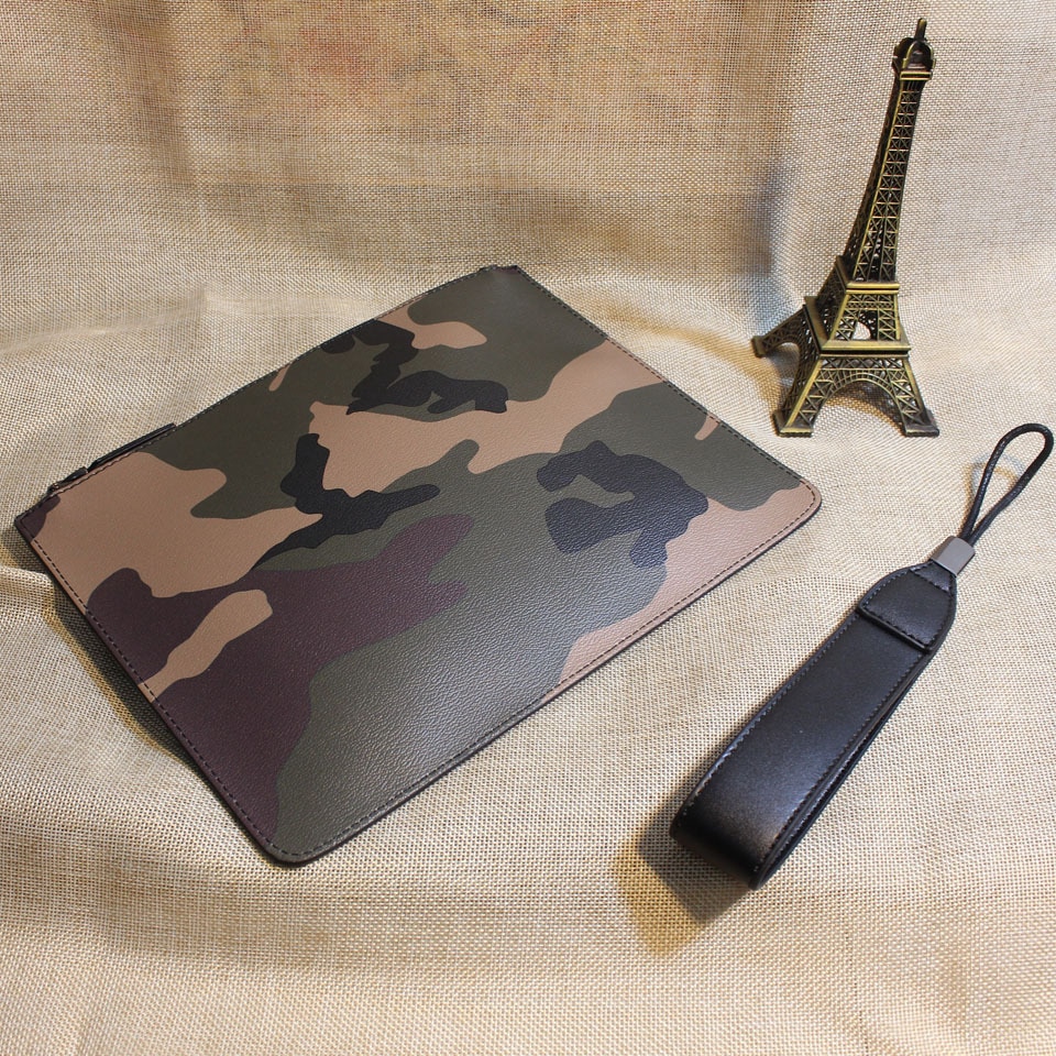 Men Business Large Purse Camouflage Casual Bag for Male PU Leather Men's Brand Clutches Envelope Wristlet Bags: B