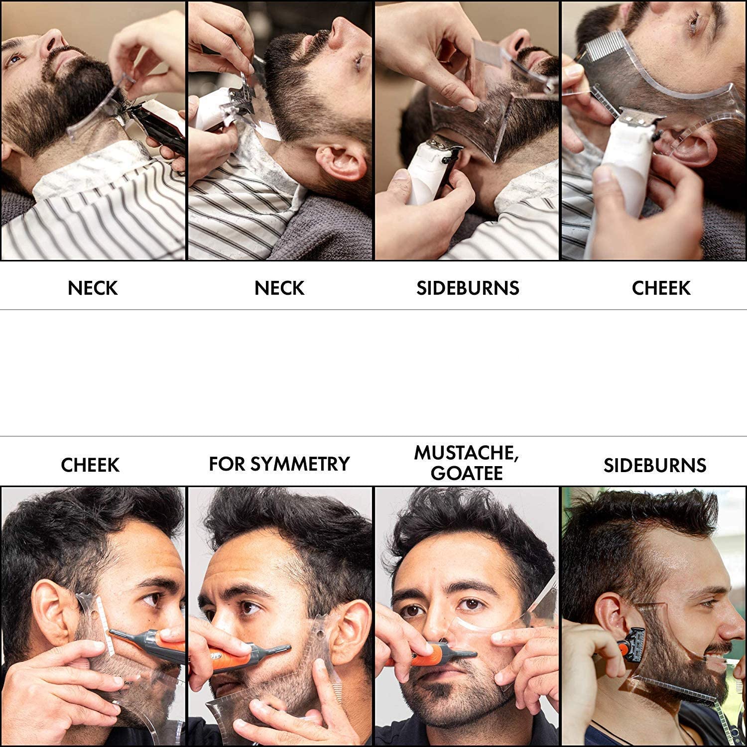 Plantilla de barba para hombre, herramienta de estilismo, peine moldeador de barba de doble cara, herramienta de belleza para hombre, herramienta de afeitar para depilación