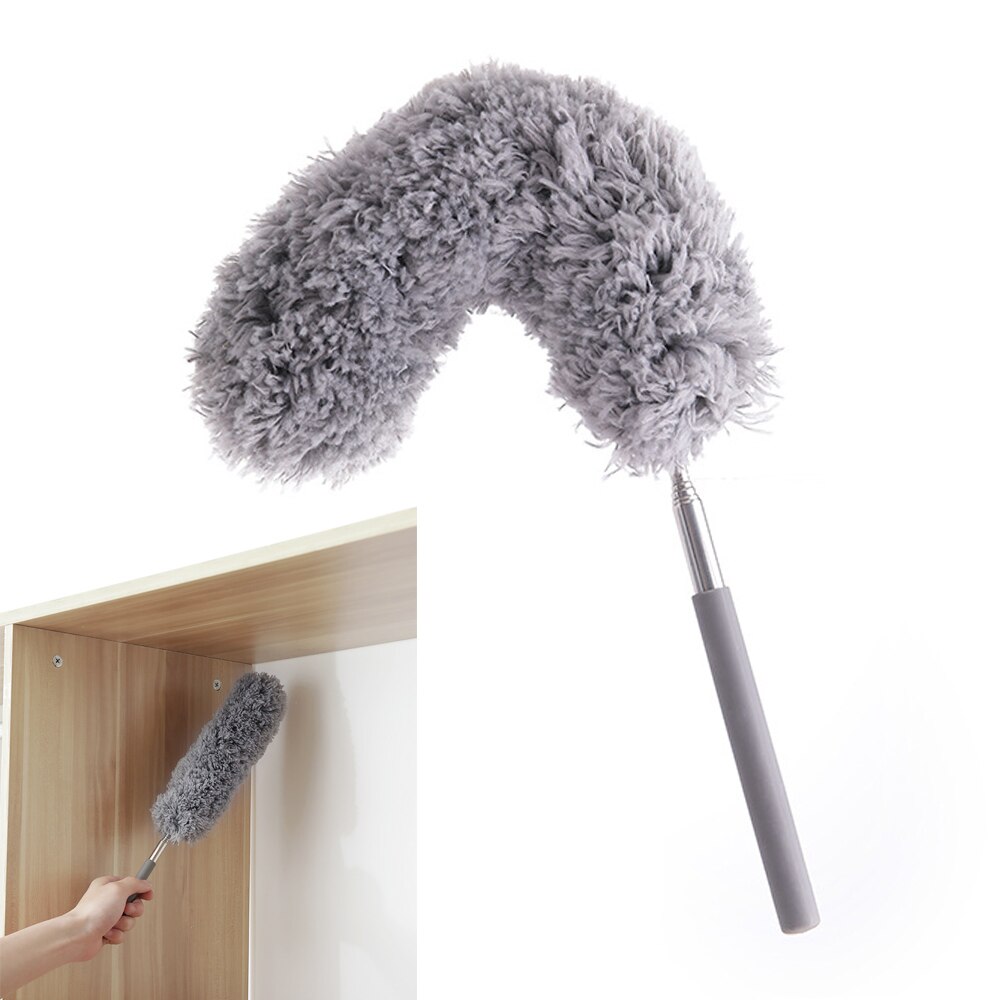 Extendable Feather Duster With Telescopic Pole Stainless Steel Microfiber Duster Soft Cleaning Cobweb Cars Home Cleaner