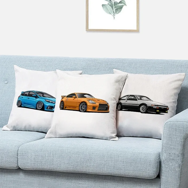 Big Hug Pattern Printed Peachskin Pillow Case Kawaii Pillowcases for Bedroom Cafe Sofa Decor Cushion Cover Home Decoration