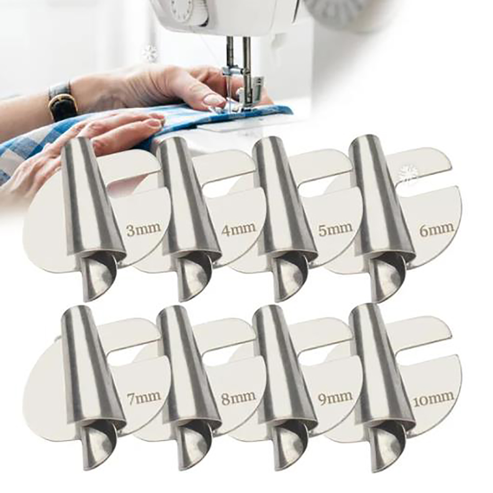 Prensatelas Universal para máquina de coser, tubo Extractor de dobladillo, prensatelas en espiral de acero inoxidable, accesorios de herramientas de costura para manualidades DIY
