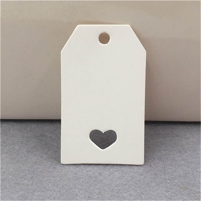 500 stks/partij Handgemaakte 5x3 cm Kraft Papieren Kaart Tag Voor Bruiloft Engagement Party Decoratie Tassen Garment Recycle prijs Label Label: white
