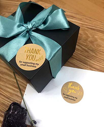 500 stuks bedankt voor het steunen van mijn bedrijf kraft stickers goudfolie woorden sticker geweldig voor zakelijke decoratie sticker