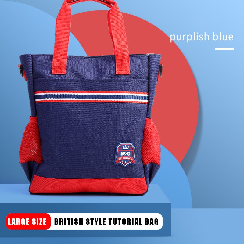 M&G Schoolbag Primary School Students Backpack 6-12 Years Large Capacity Book Bag Spine Protection Lightweight Tutorial bag: Large blue 1 pc1