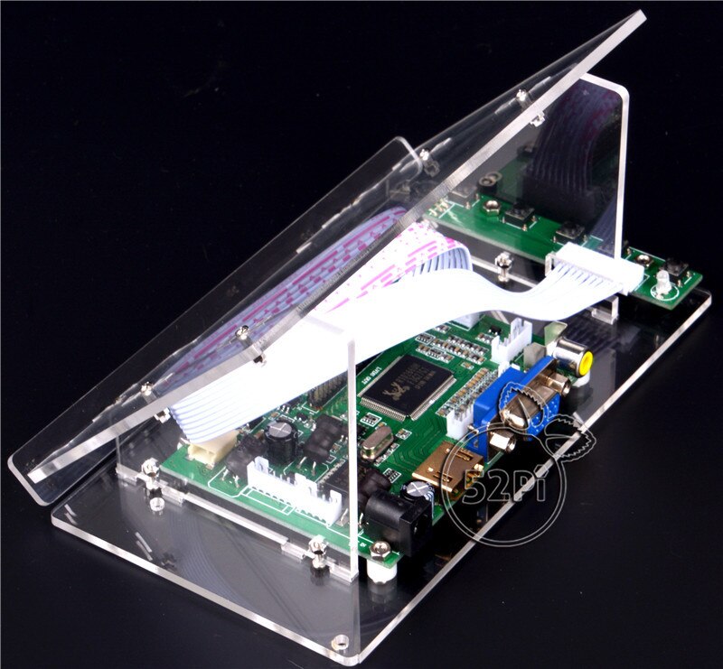 Transparent Clear Acrylic Bracket for Raspberry Pi 7" LCD Screen Panel Digital Screen