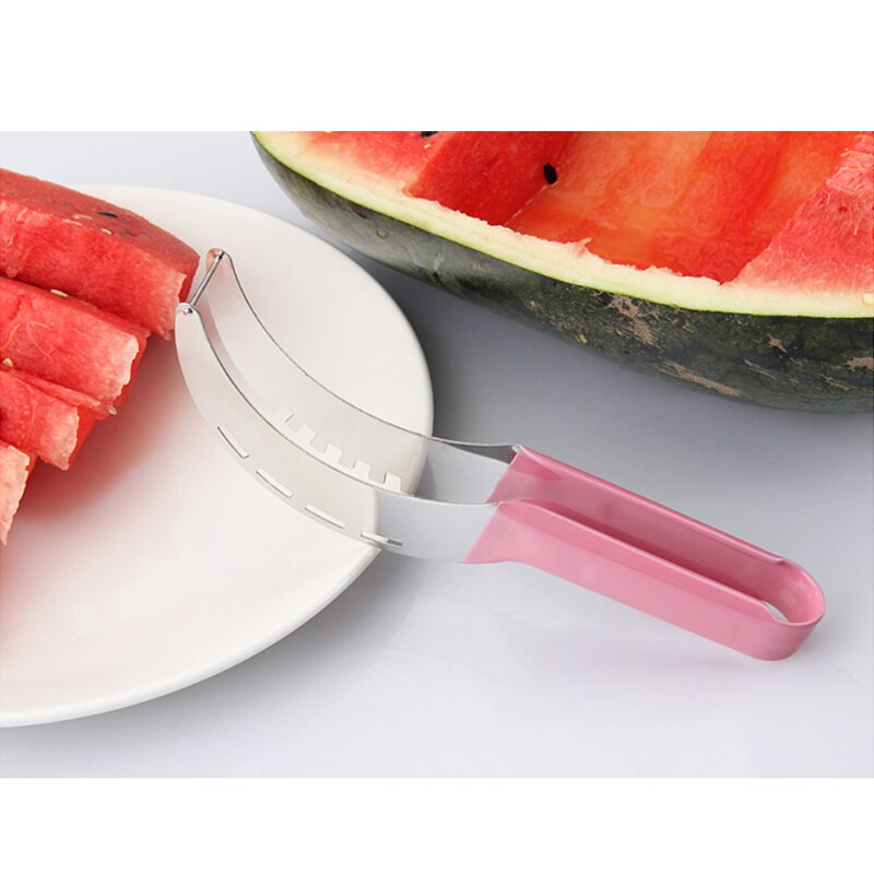 Stainless steel fruit ball digger set watermelon spoon platter tool cut flower artifact set carving knife watermelon cut: Pink
