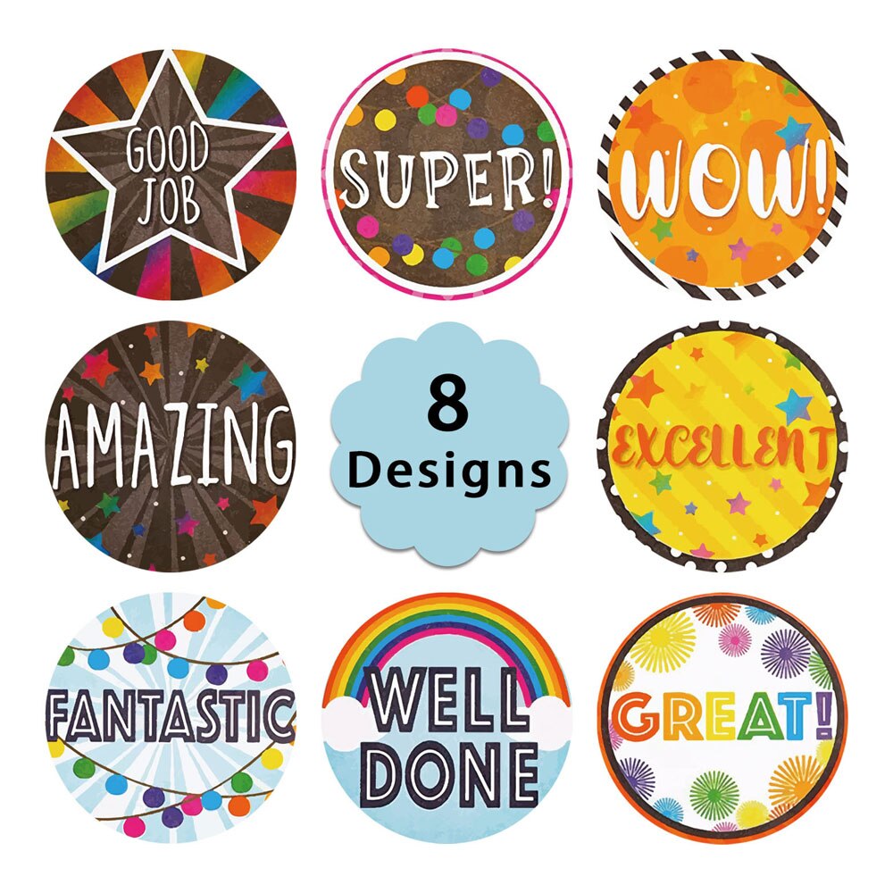 500 Pcs "Well done" Reward Stickers for kids boy girl classic toys School Teacher student Encouragement Motivational Stickers