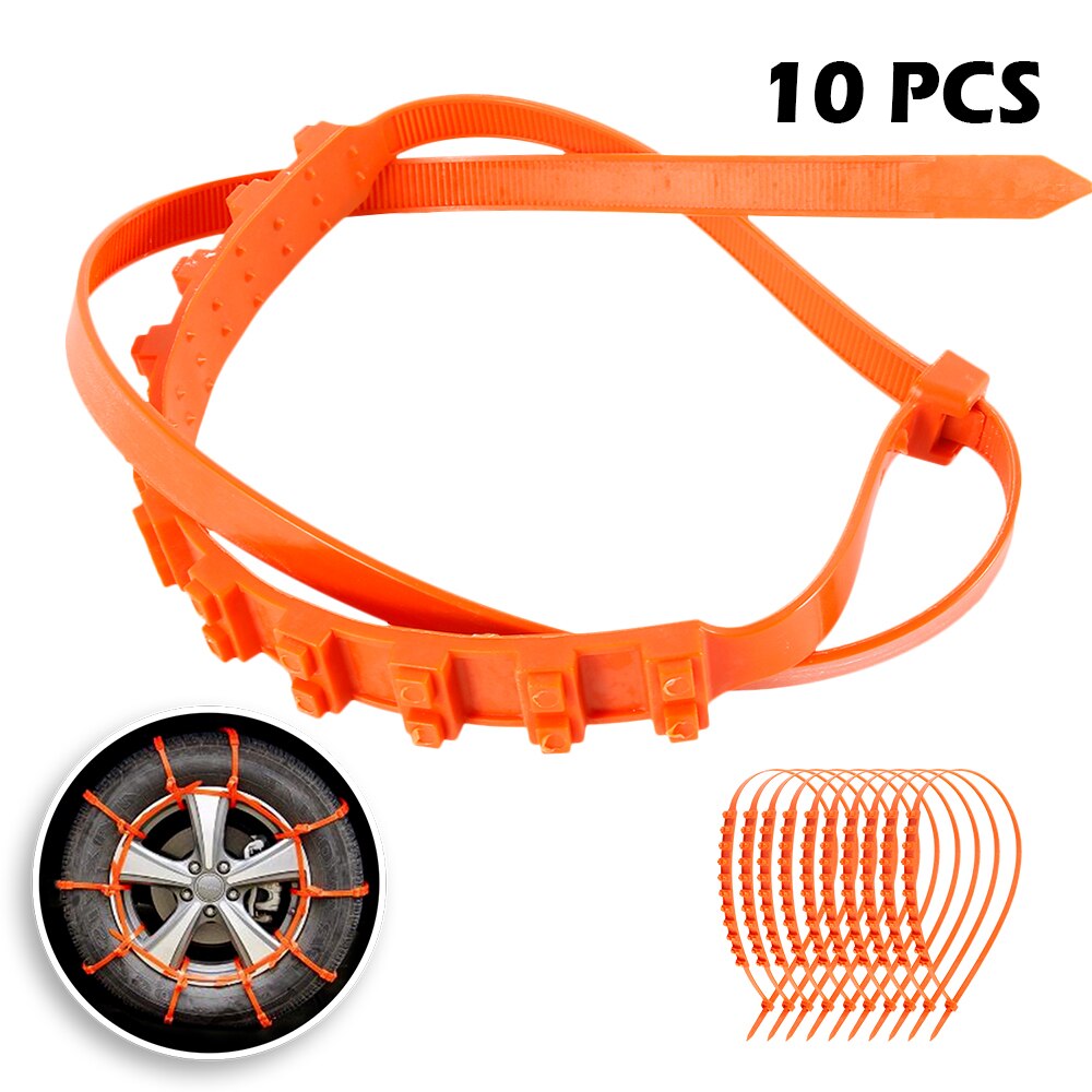 10Stck Schnee Reifen Kette für Auto Lkw SUV Anti-Schleudern Notfall Winter Fahren 10 * Auto Anti-Schleudern Ketten