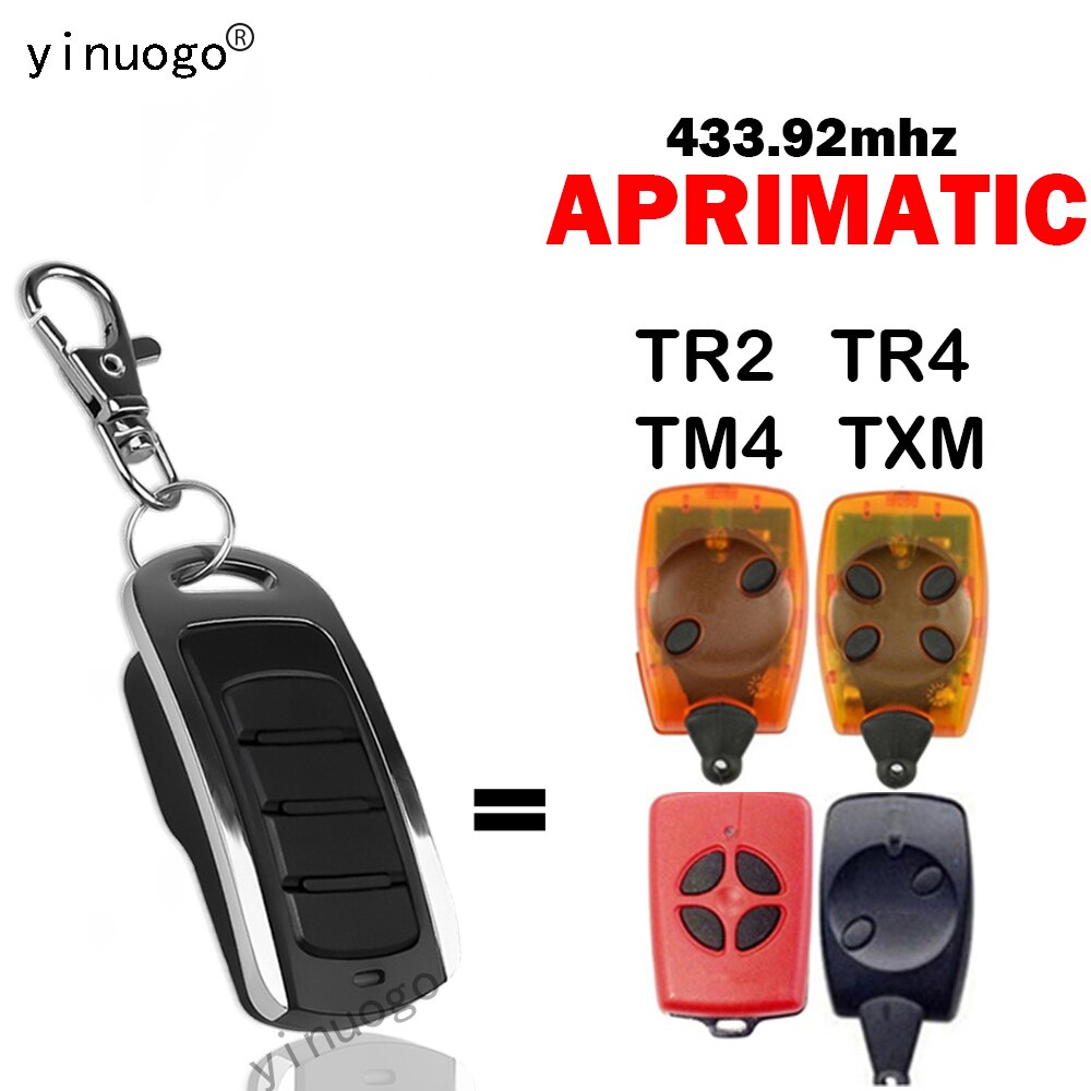 APRIMATIC TR2 TR4 TM4 TXM Garage Door Remote Control Opener APRIMATIC 433.92MHz Remote Control Duplicator Command Transmitter