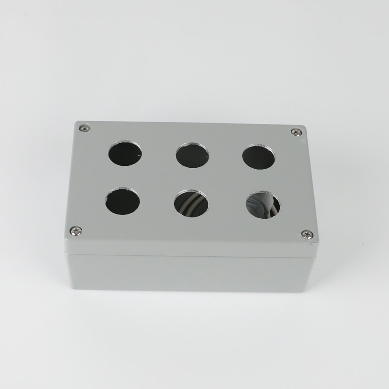 6 hole six button box 160*100*60 cast aluminum waterproof button box metal power control box 22mm