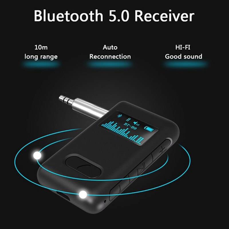 Top Bluetooth 5.0 Ontvanger Lcd-scherm Sn Muziek Draadloze O Adapter Met Microfoon Voor Speaker Auto Zender