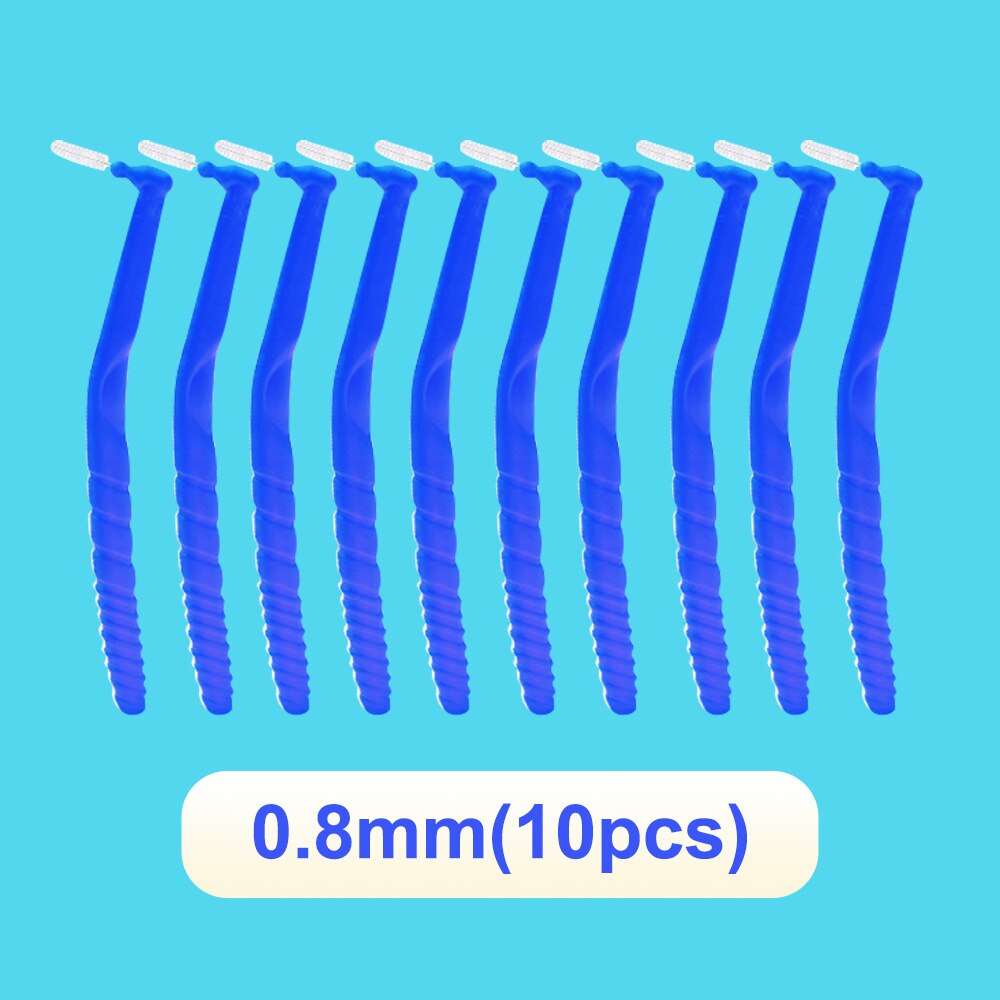 Cofoe 10/20 stk interdentalbørste rensekorreksjon munnpleie tannbørster tannstell for voksne tannrenseverktøy: 0.8mm
