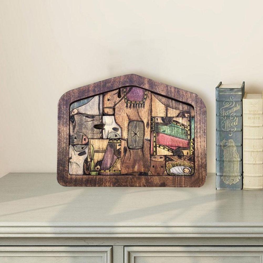 Houten Jezus Puzzels Kerststal Puzzel Met Hout Verbrand Puzzel Spel Voor Volwassenen En Kinderen Woondecoratie Accessoires