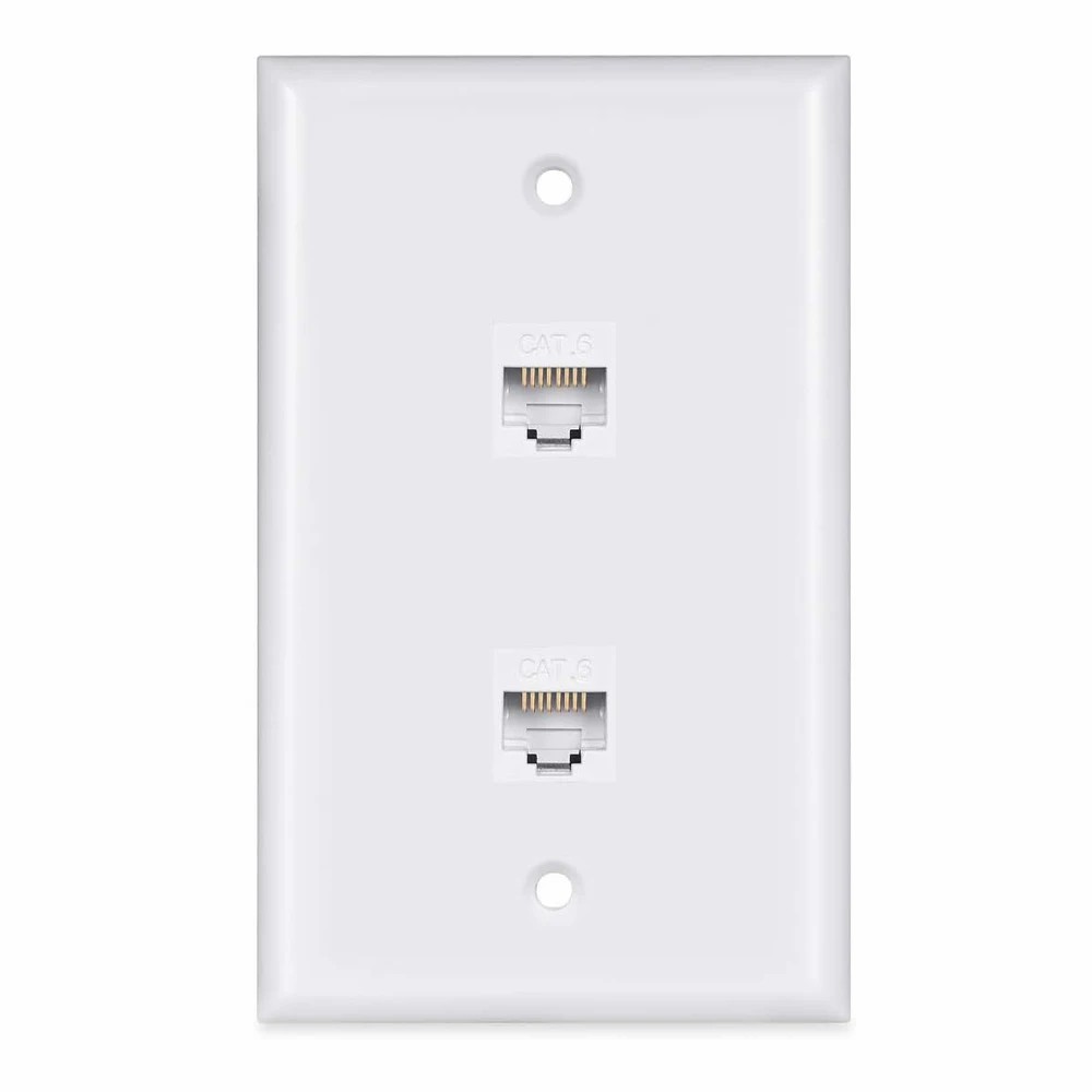 Plaque murale Ethernet ZoeRax Cat 6, plaque murale Ethernet femelle-femelle amovible Compatible avec les appareils Ethernet Cat6/5/5e: Marron / 1,8m