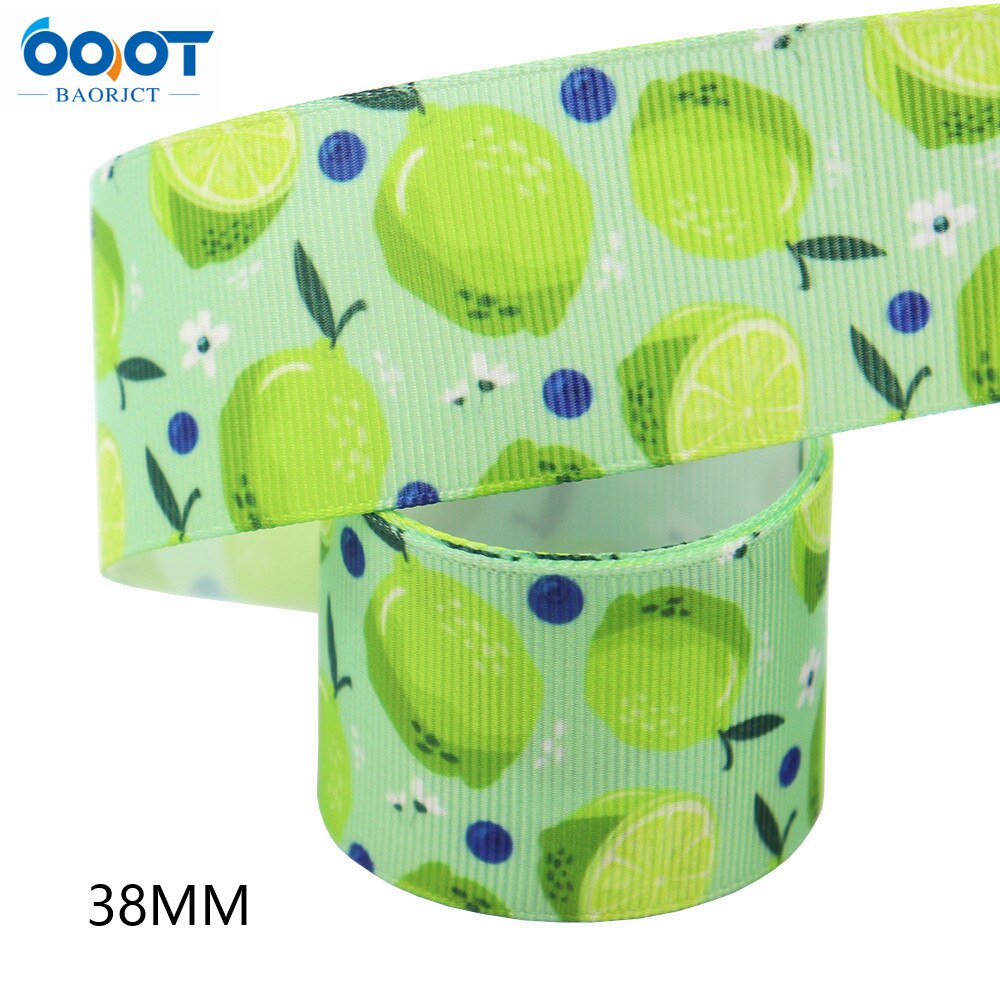 38Mm 10Yards M-21610-789 Fruit Serie Thermische Overdracht Gedrukt Grosgrain Linten, Boog Cap Diy Party Verpakking Materialen: M-21610-792