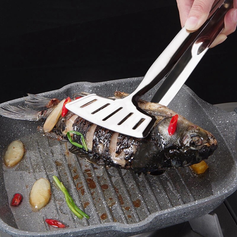 Kitchen BBQ Bread Utensil Set Stainless Steel Barbecue Tong Fried Steak Shovel Fried Fish Shovel Clamp Kitchen Bread Meat Clamp
