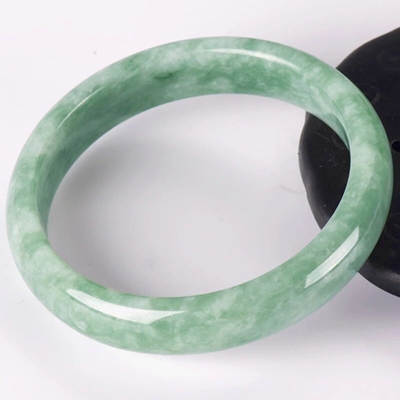 Genuine Natural Green Jade Bangle Bracelet Chinese Hand-Carved Charm Jewelry Accessories Amulet Men Women Lucky