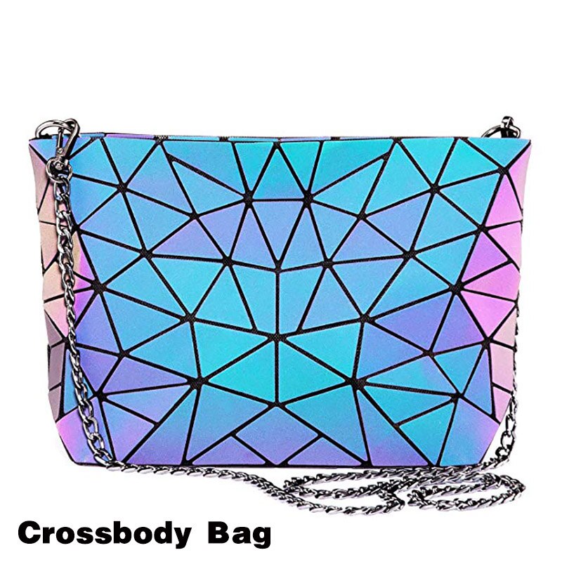 Pomysły na 2020 kobieta moda świetlny geometryczny plecak HOLOGRAM CROSSBODY torba zestaw BOSLA SAC A MAIN: crossbody