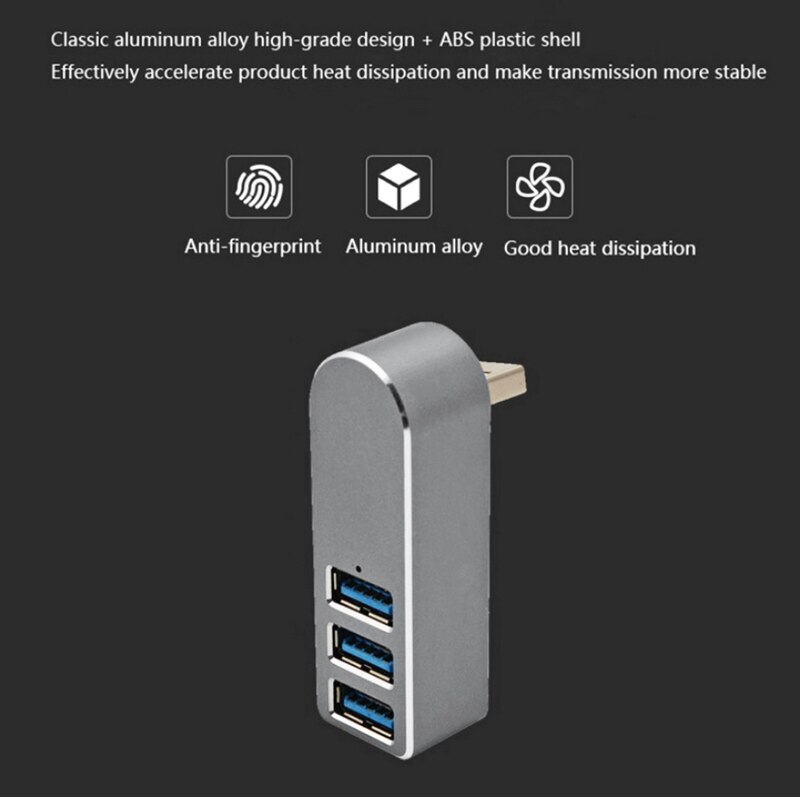 Rotating Hub 3.0 USB 4 Port Hub Expander Hub USB Splitter TF SD Card Reader All in One for PC Computer Accessories