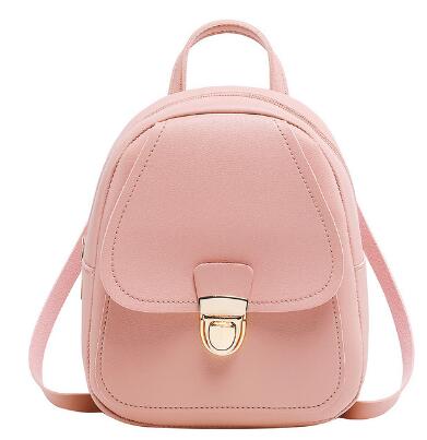 Chuwanglin Vrouwen Mini Rugzak Lederen Schoudertas Kleine Rugzak Portemonnee Mobiele Telefoon Messenger Rugzak Mochila F82002: pink 1