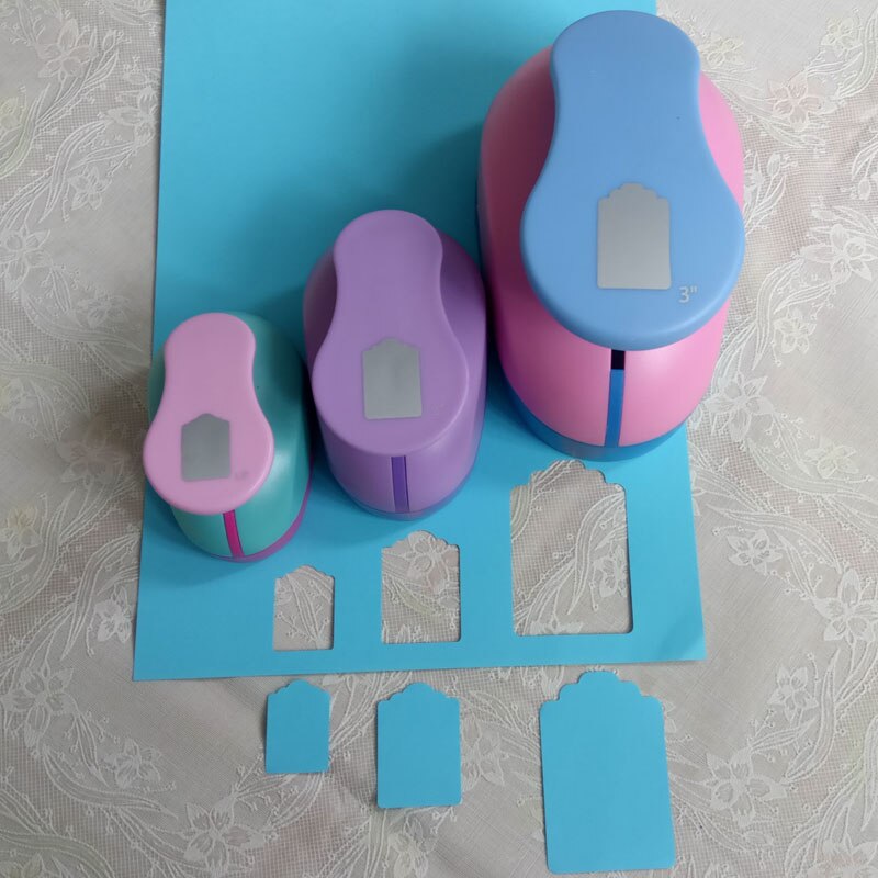 3pcs 1.5'' 2" 3" DIY Paper Tag Card Cutter Scrapbook Shaper Embossing device Hole Punch Kids Handmade Craft DIY Embossers