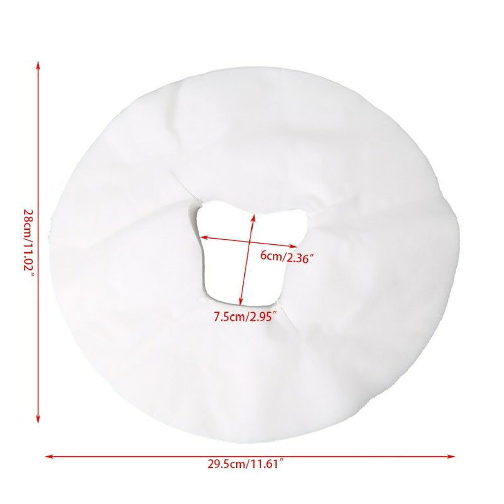 100Pcs Disposable Massage Bed Table Face Hole Cover Waterproof Non-Woven Fabric Sanitary Face Pad Towel