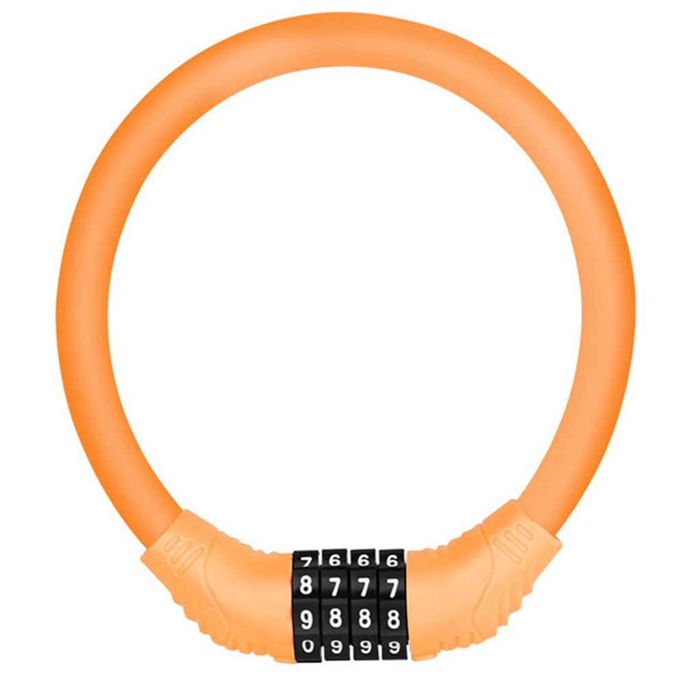 Anti Theft Portable Mountain Bike Password Lock Fixed Cycle Ring Lock Safe Effective Bicycle Anti Theft Lock: orange