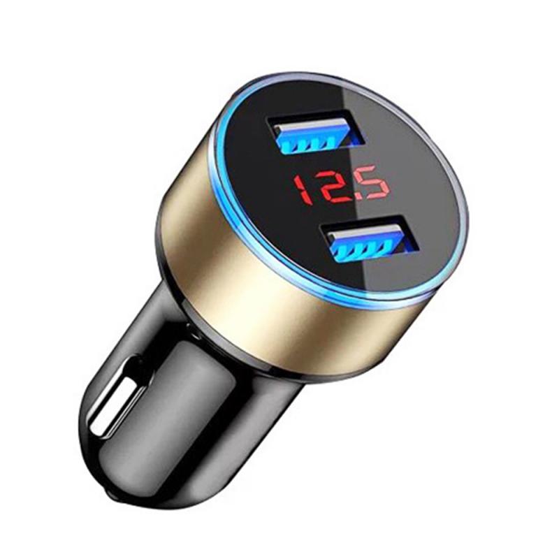 Dual Usb Autolader Lcd Display 12-24V Sigarettenaansteker Aansteker Fast Charger Power Auto Usb Adapter Opgewaardeerd