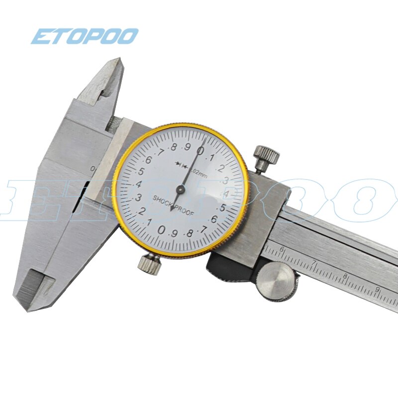 Skive rustfritt stål metall vernier caliper skive caliper 0.02mm støtsikker 150 mm caliper mikrometer gauge måling mikrometer: Metrisk størrelse