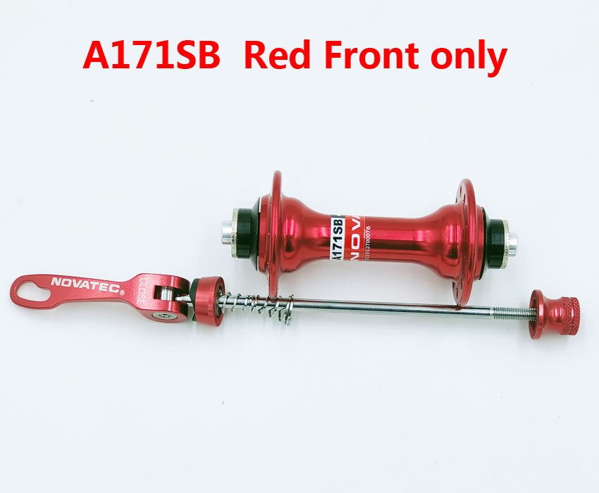 Novatec Hub A171SB/F172SB Road Fiets Hub Voor 20H/Achter 24H Quick Release Fiets Freehub Disc 4 Lager Gebruikt Voor 8-9-10-11-12v: A171 Red Front one
