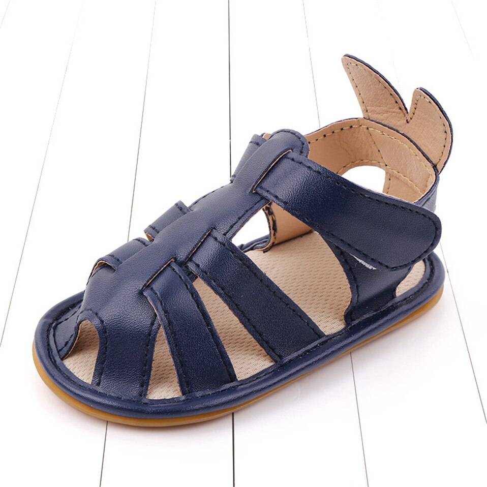 Nuovo arrivo PU sandalo per neonato neonate primi camminatori scarpe estate neonato bambino fondo in gomma scarpe antiscivolo per bambini: Navy / 13cm (5.12 in)