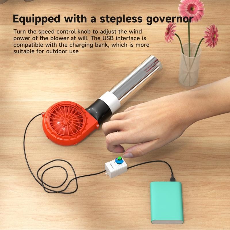 P9FA 5V 1A Zentrifugal Blower Lüfter Barbecue Heizherde USB Angetrieben für Geschwindigkeitsregulierung Stromversorgung