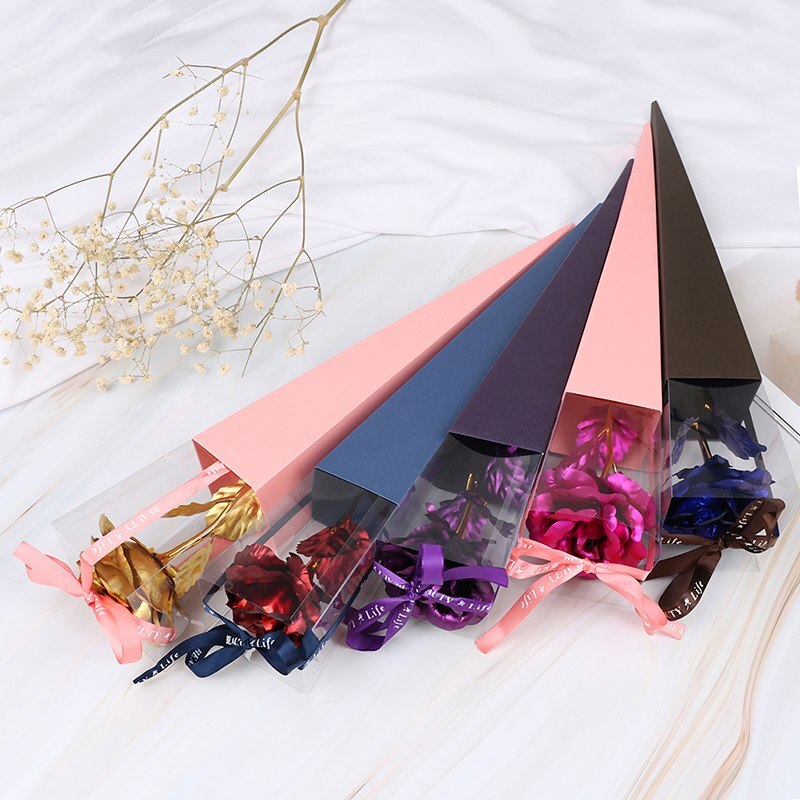 24k Gold Foil Rose Flower Long Stem Golden Dipped Flower Handcrafted Handmade Rose Flower Valentine's Day