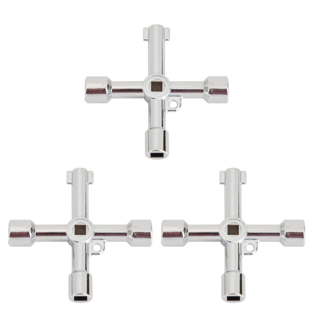Universal Panel Key Lock Wrench Plumber Keys Cross Triangle Square Elevator Cabinet Switch Spanner Cabinet Valve Wrench: Yellow