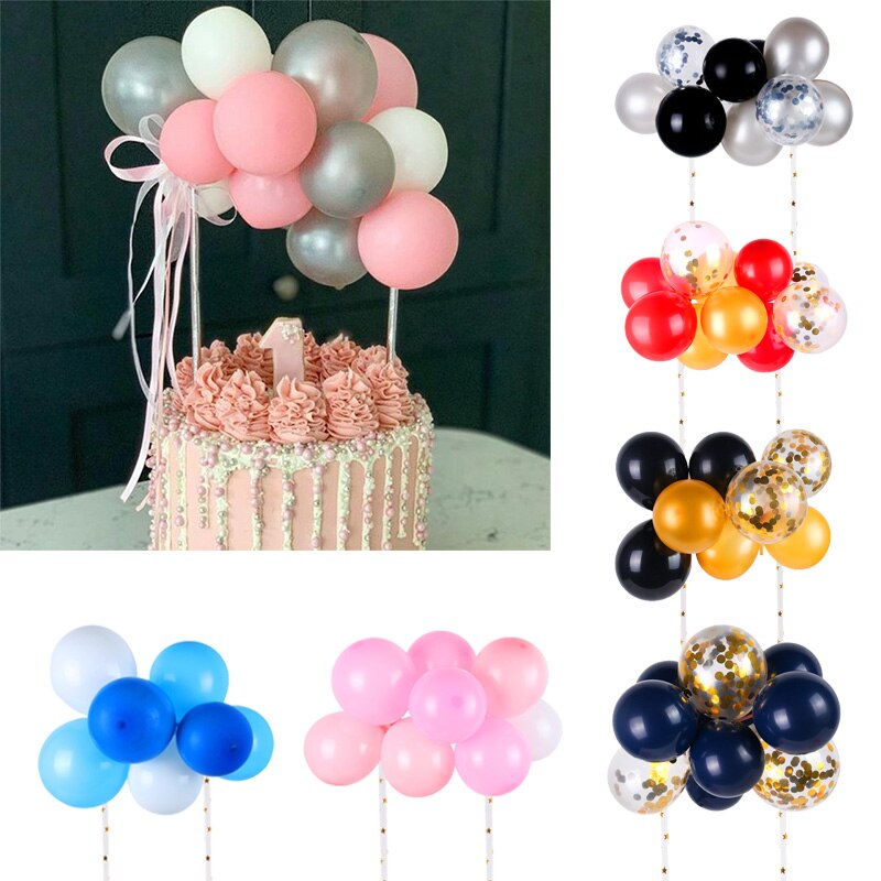 Wedding Decor Confetti Balloon Cake Topper Baby Shower Mini Latex Craft Cake Topper Birthday Party Decoration For Home Supplies