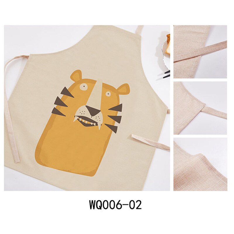 1Pcs Dier Patroon Katoen Schort Volwassen Slabbetjes Thuis Koken Bakken Koffie Winkel Schoonmaken Schorten Keuken Schoonmaken Accessoires