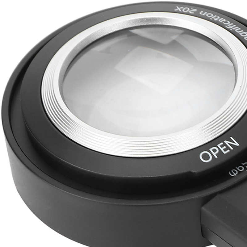 LED Magnifier ABS Acrylic Dual Lens Portable 20X Magnifying Glass Stylish for Manual Repair for Reading for Senior