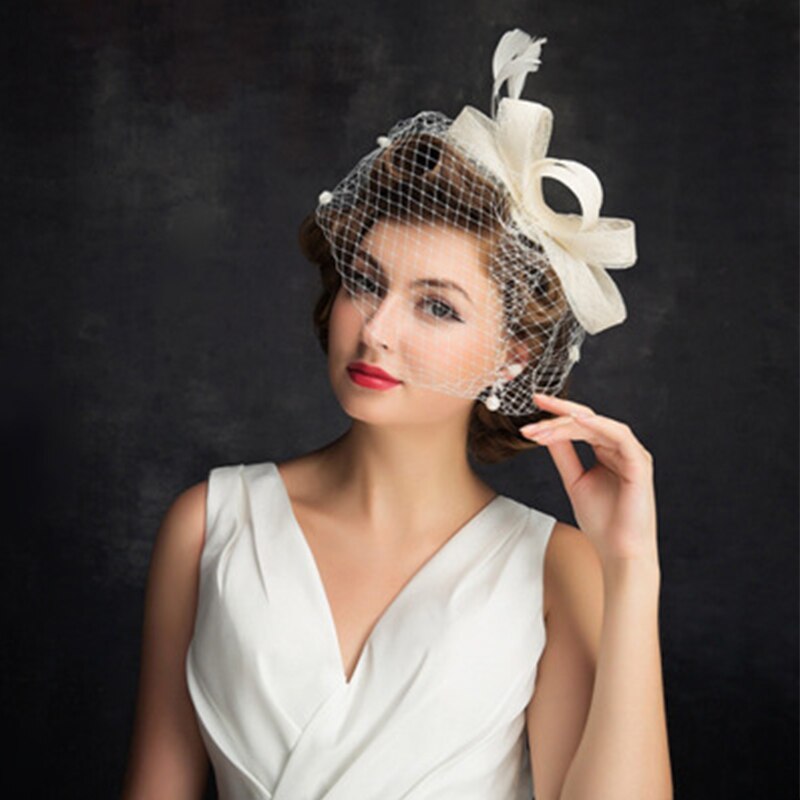 Weiß Hochzeit Vogelkäfig Schleier Gesicht Schleier Vogelkäfig Schleier Bräute Fascinator Weiß Schleier Velo De Rejilla